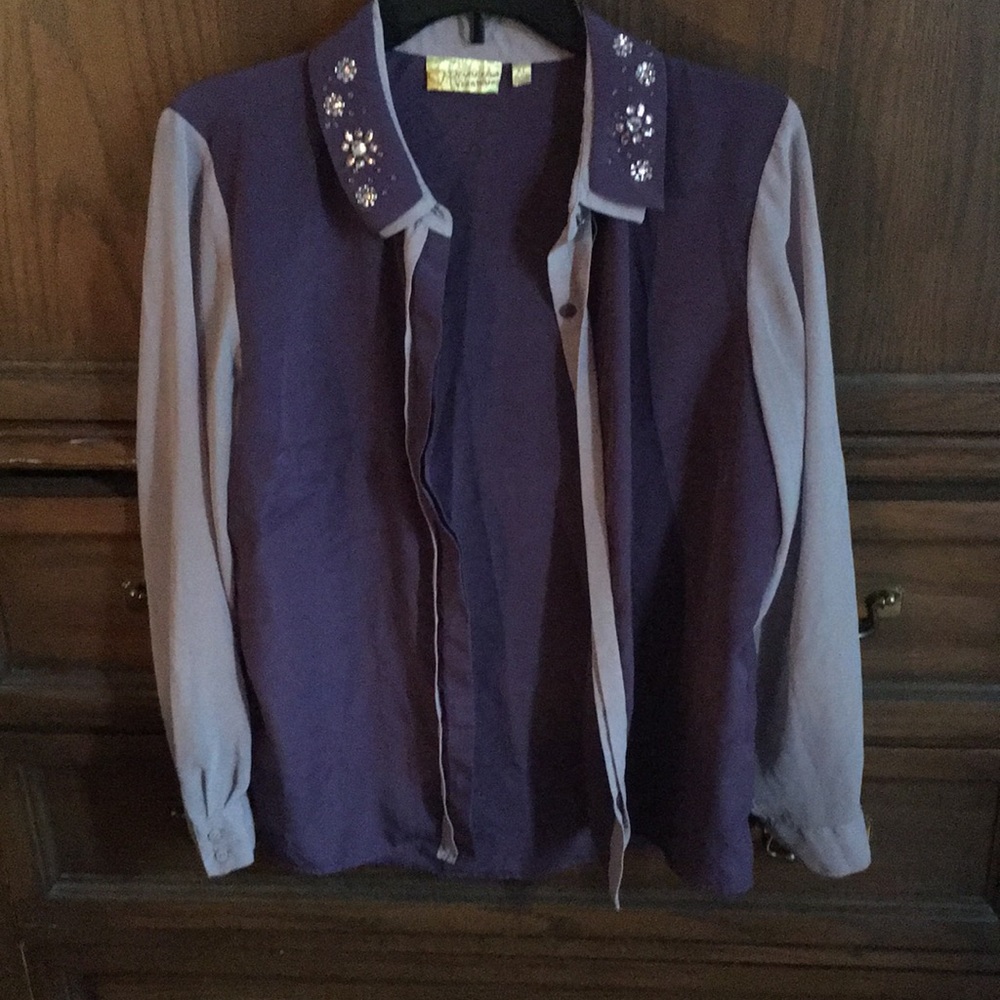 Blouse with rhinestones